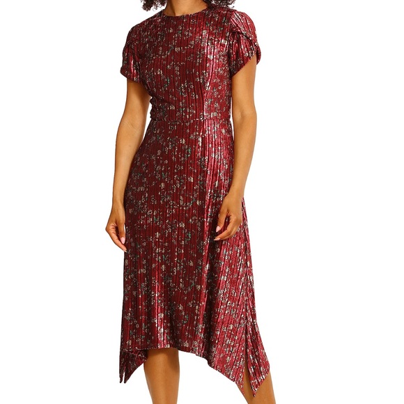 Maggy London Dresses & Skirts - Maggy London Women's Dresses Tulip Sleeve Shark Bite Hem Midi Dress Us 10